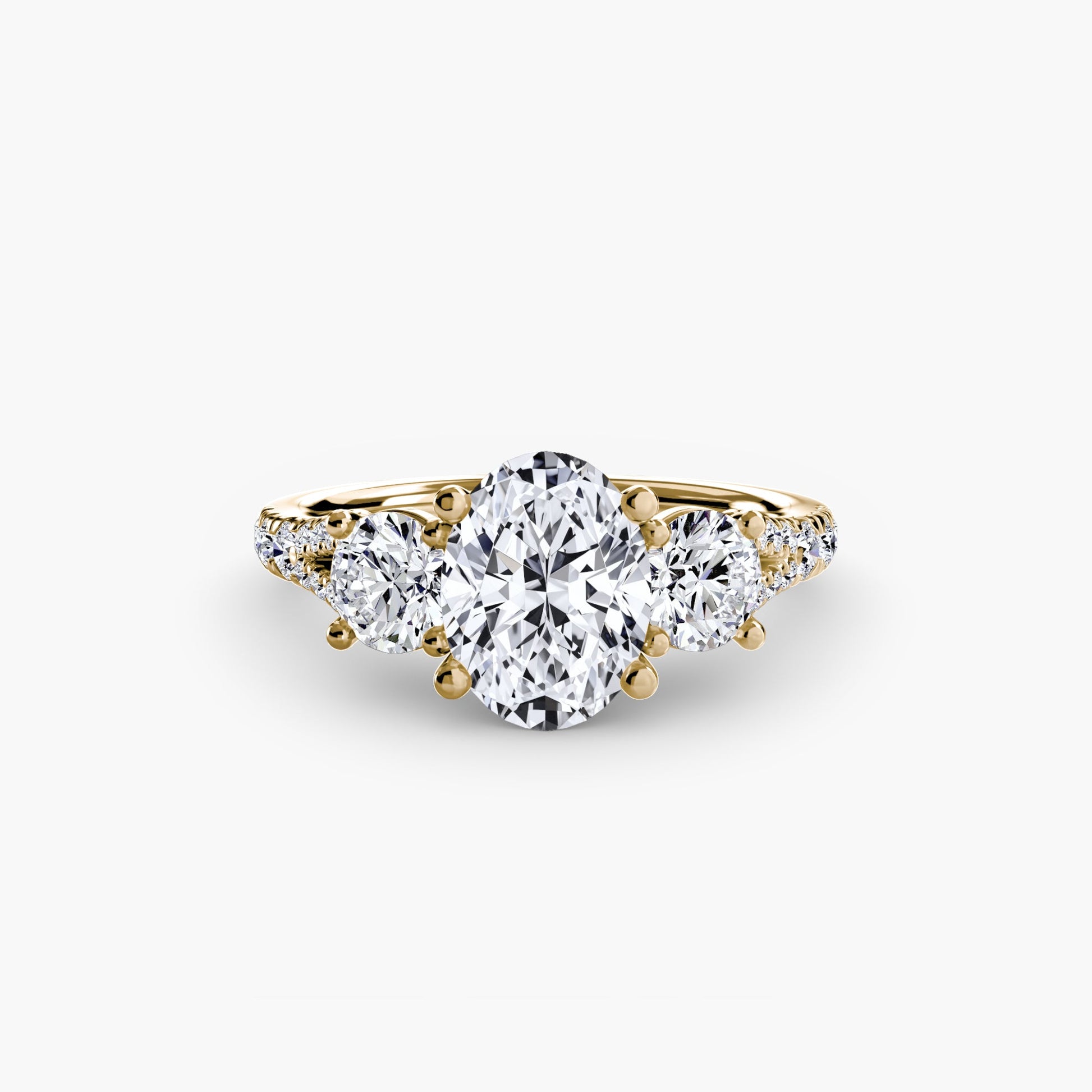 Edler Diamant Rund-Brillant Setting in Gold – Profilansicht