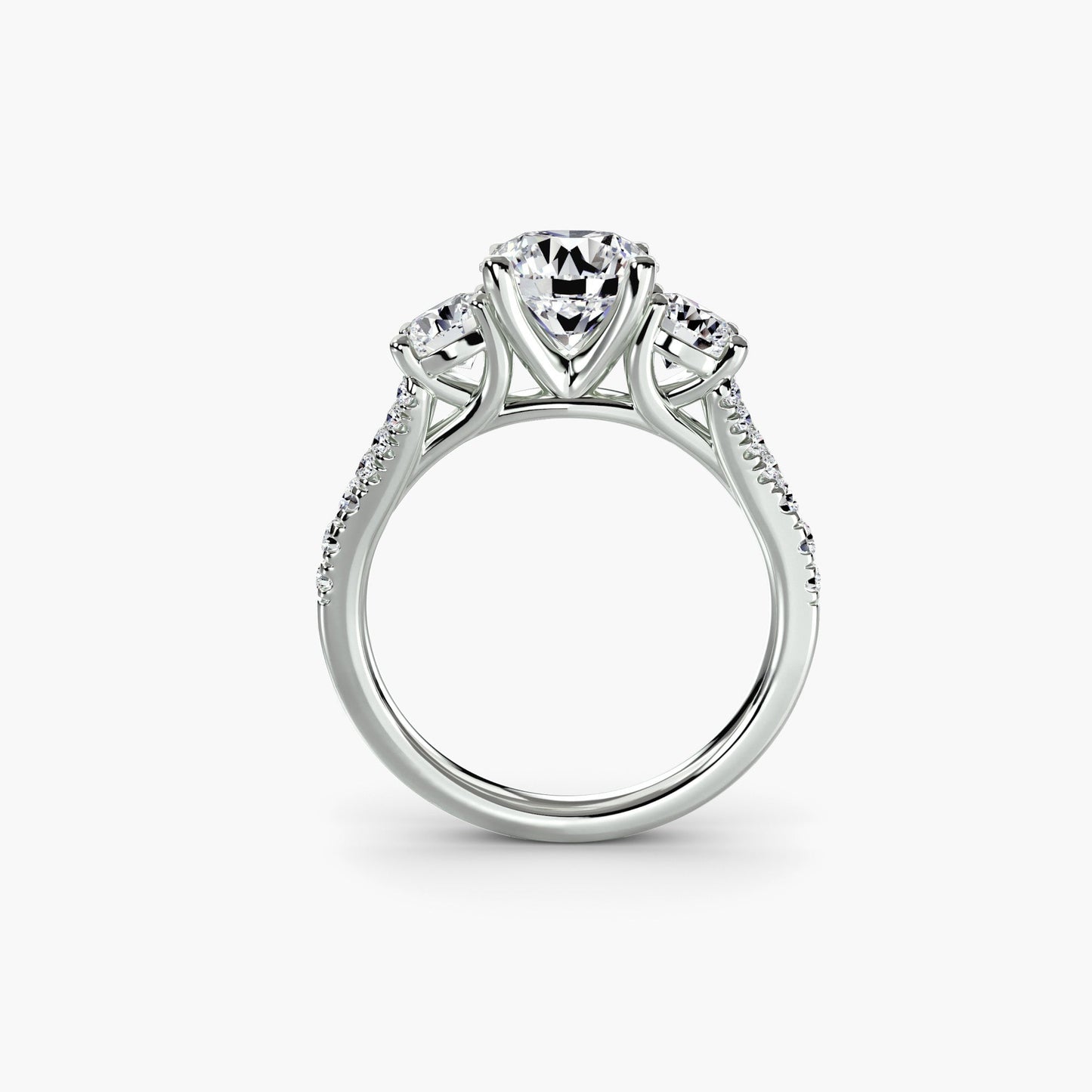 Rund-Brillant Edler Diamant Ring in Gold – Frontansicht