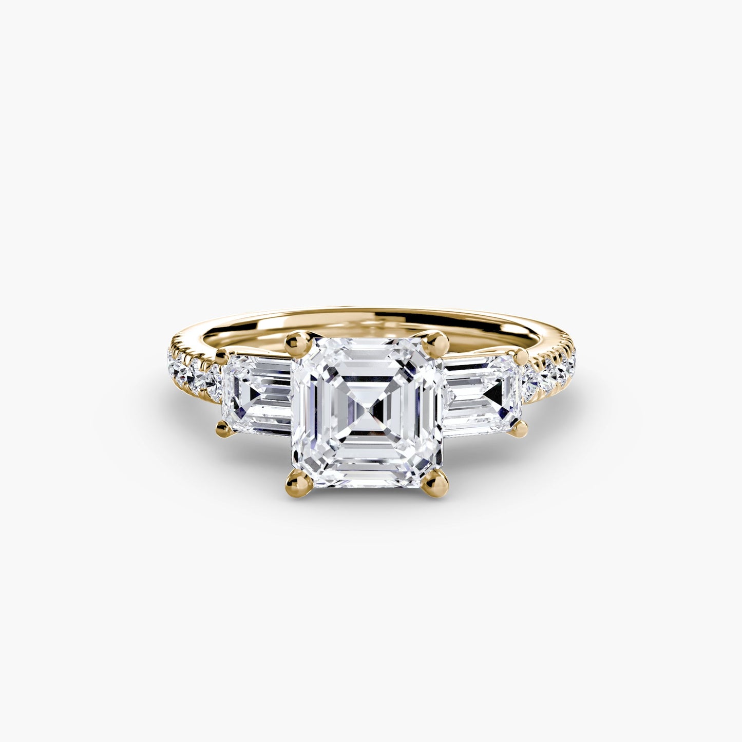 Brillant Rund-Brillant Setting in Gold – Alternative Ansicht