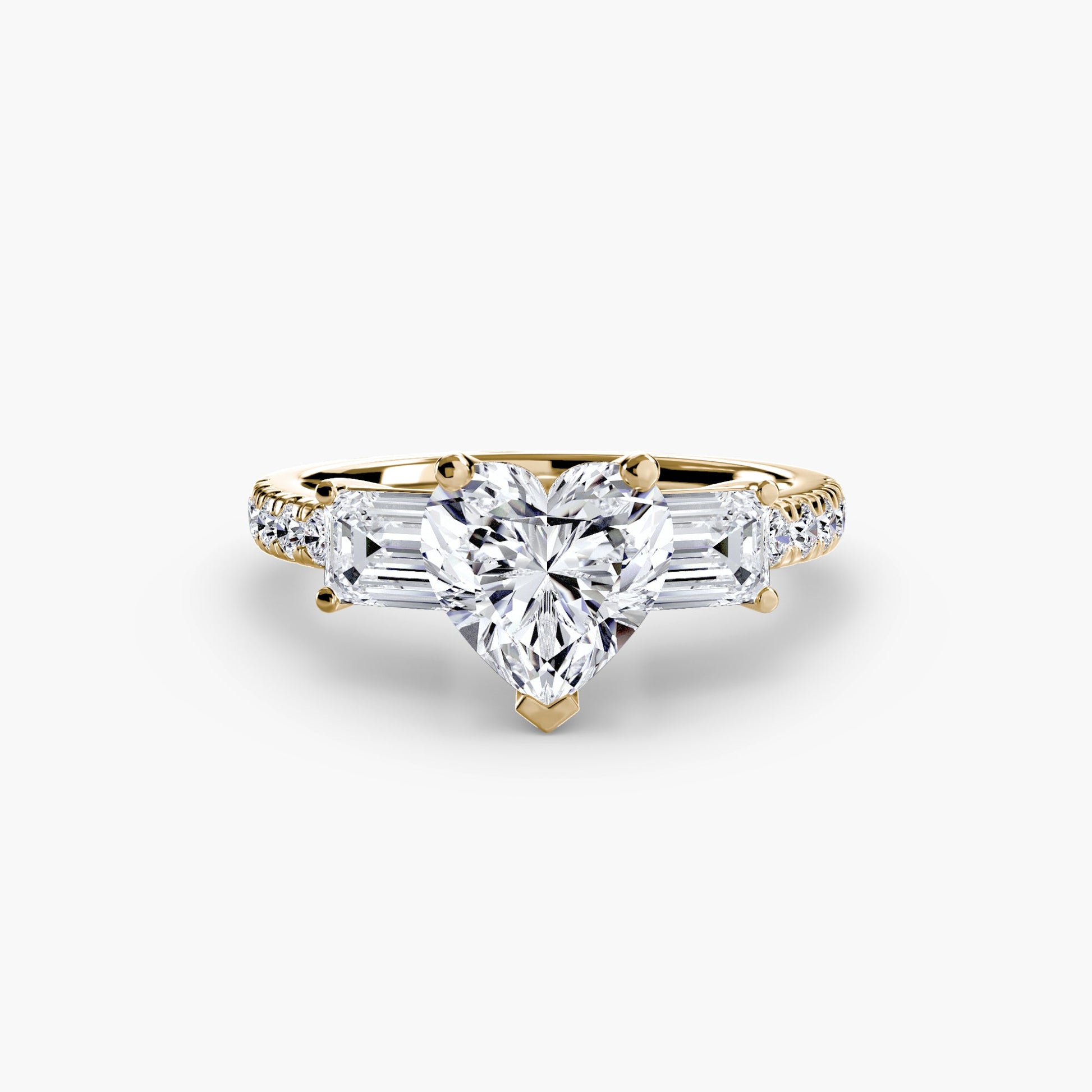 Rund-Brillant Brillant Ring in Gold – Rückansicht
