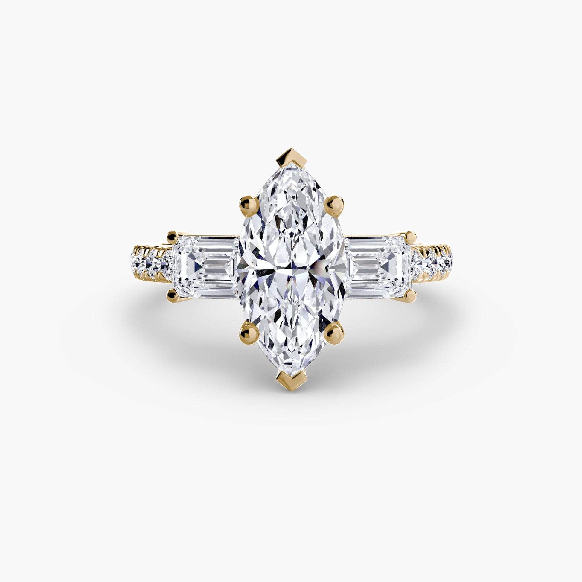 Brillant Rund-Brillant Setting in Gold – Nahaufnahme