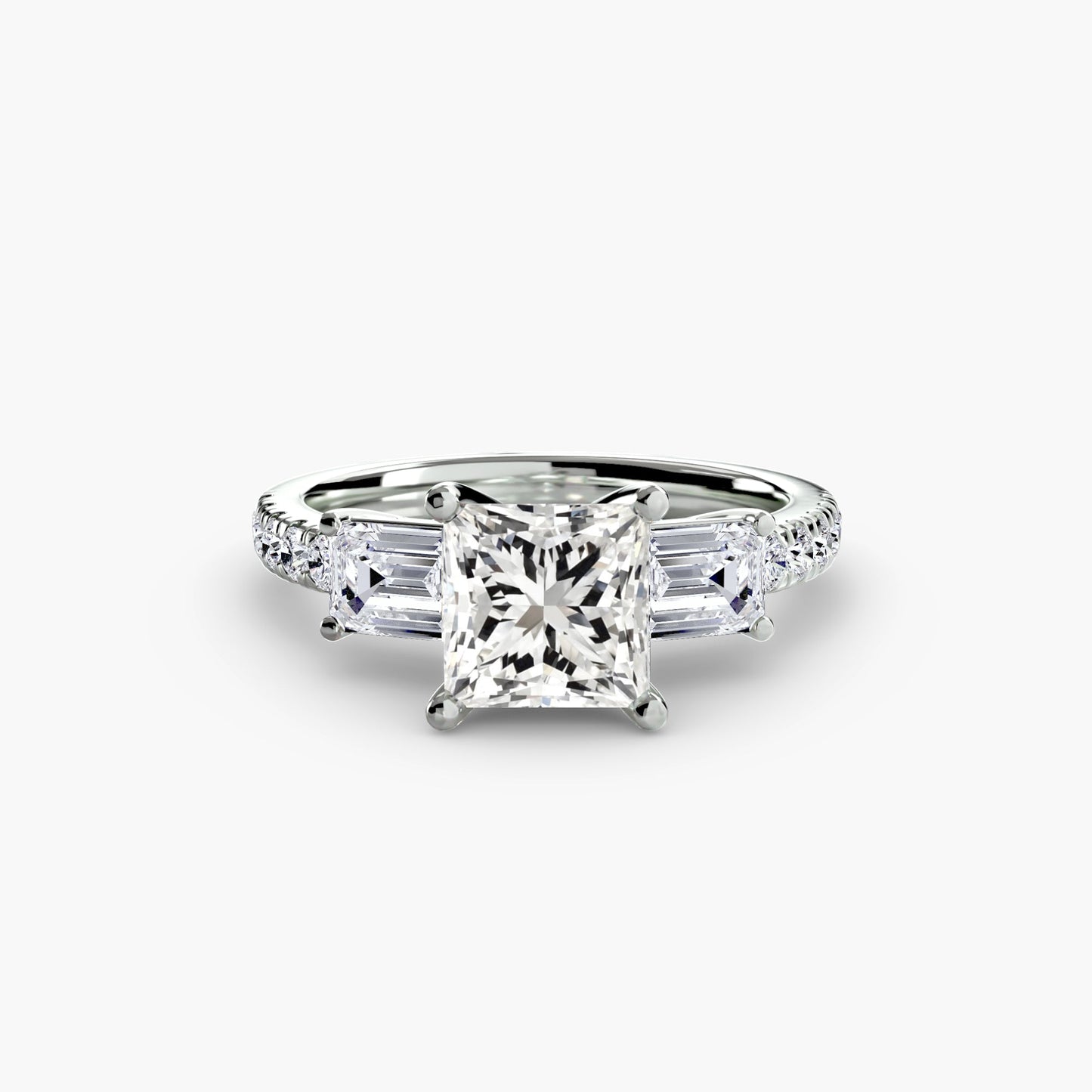 Rund-Brillant Brillant Ring in Gold – Seitenansicht