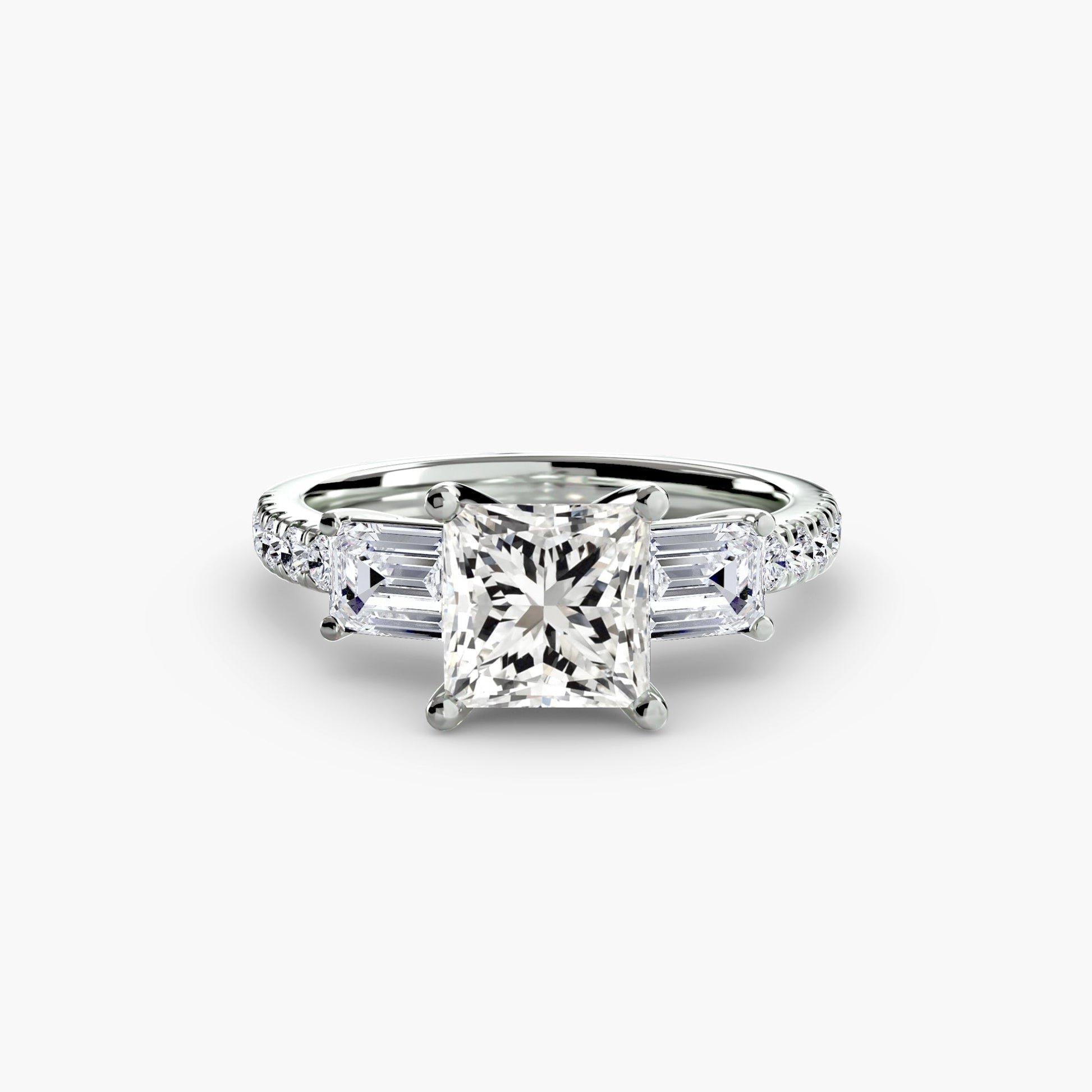 Rund-Brillant Brillant Ring in Gold – Seitenansicht