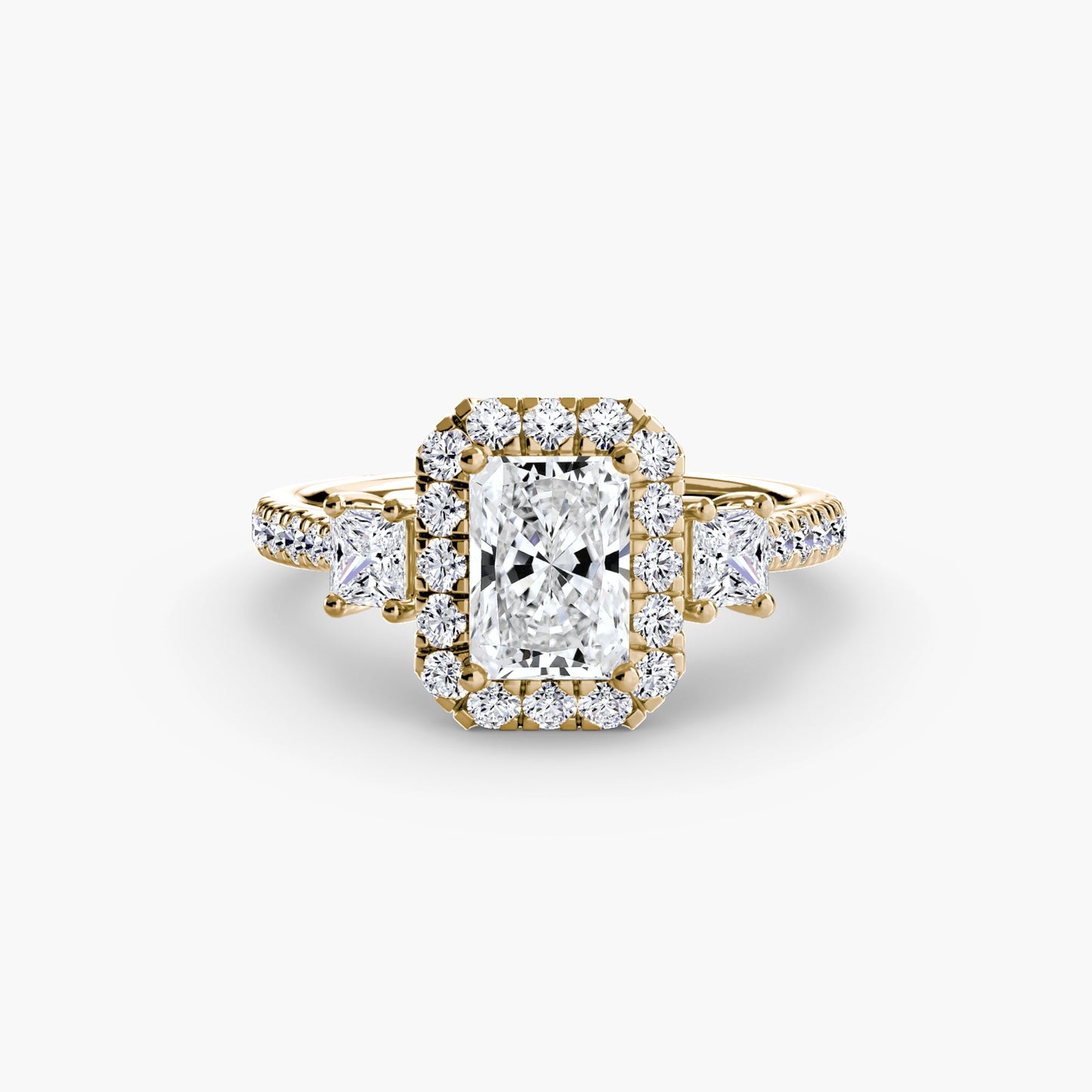 Brillant Rund-Brillant Setting in Gold – Alternative Ansicht