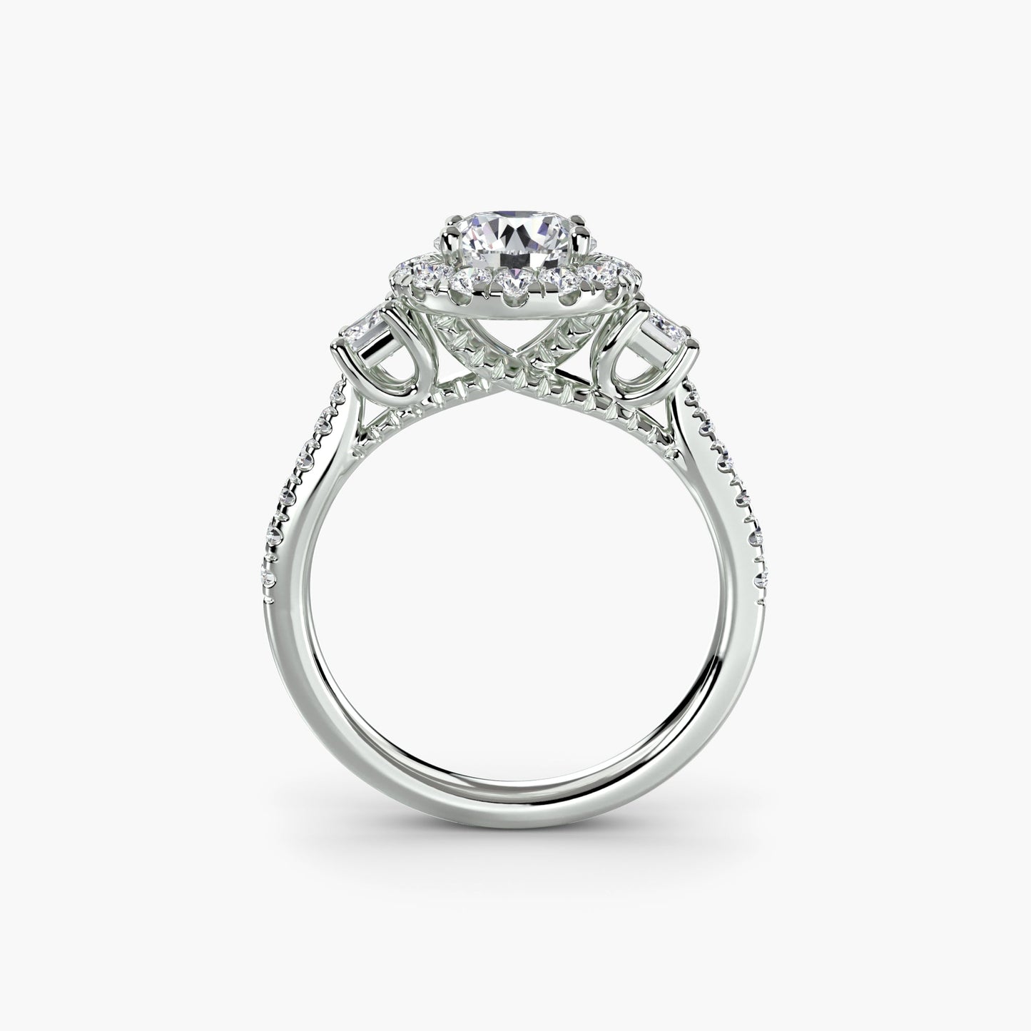 Rund-Brillant Brillant Ring in Gold – Frontansicht