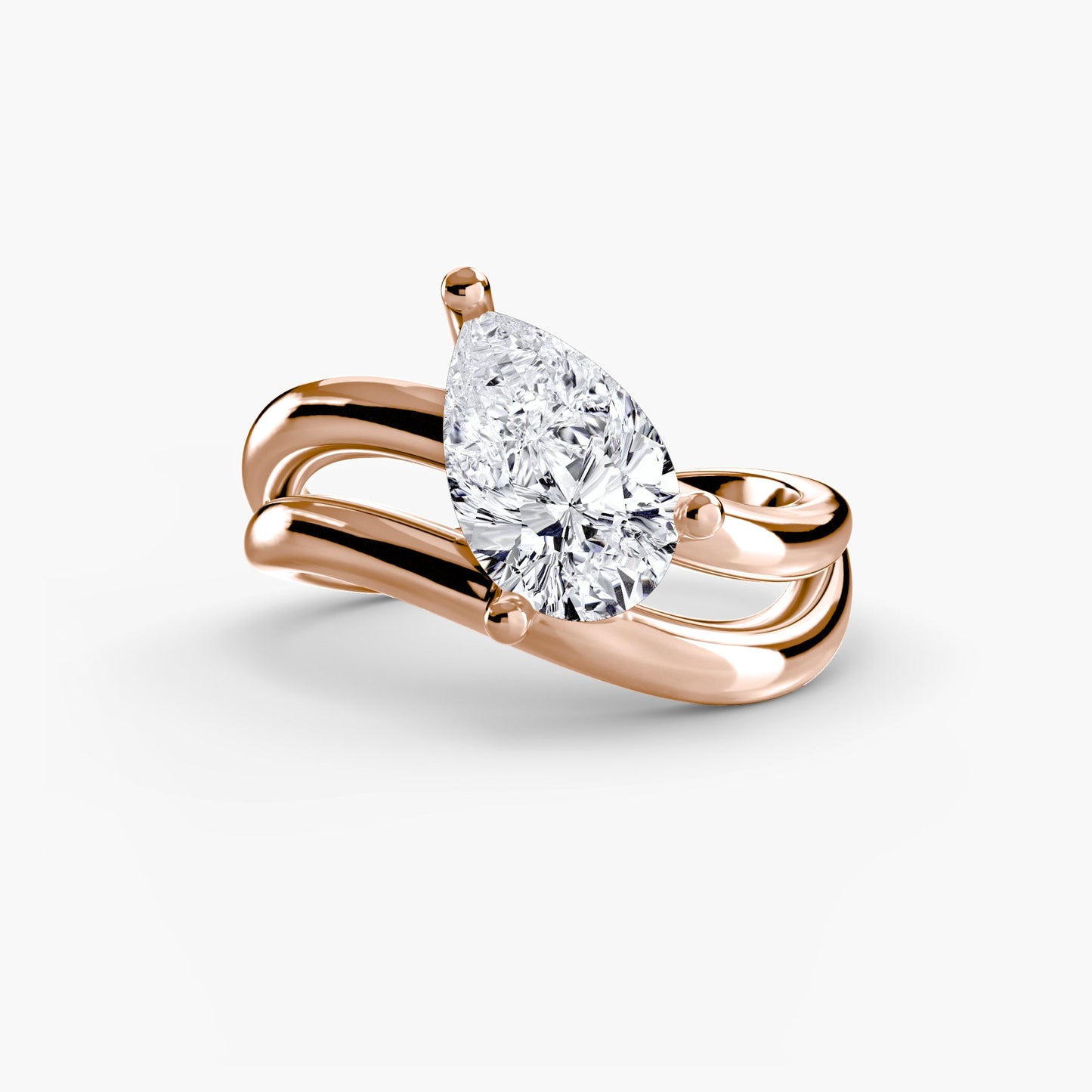 Erdgewonnener Brillant Setting Karat Gold – Schrägansicht