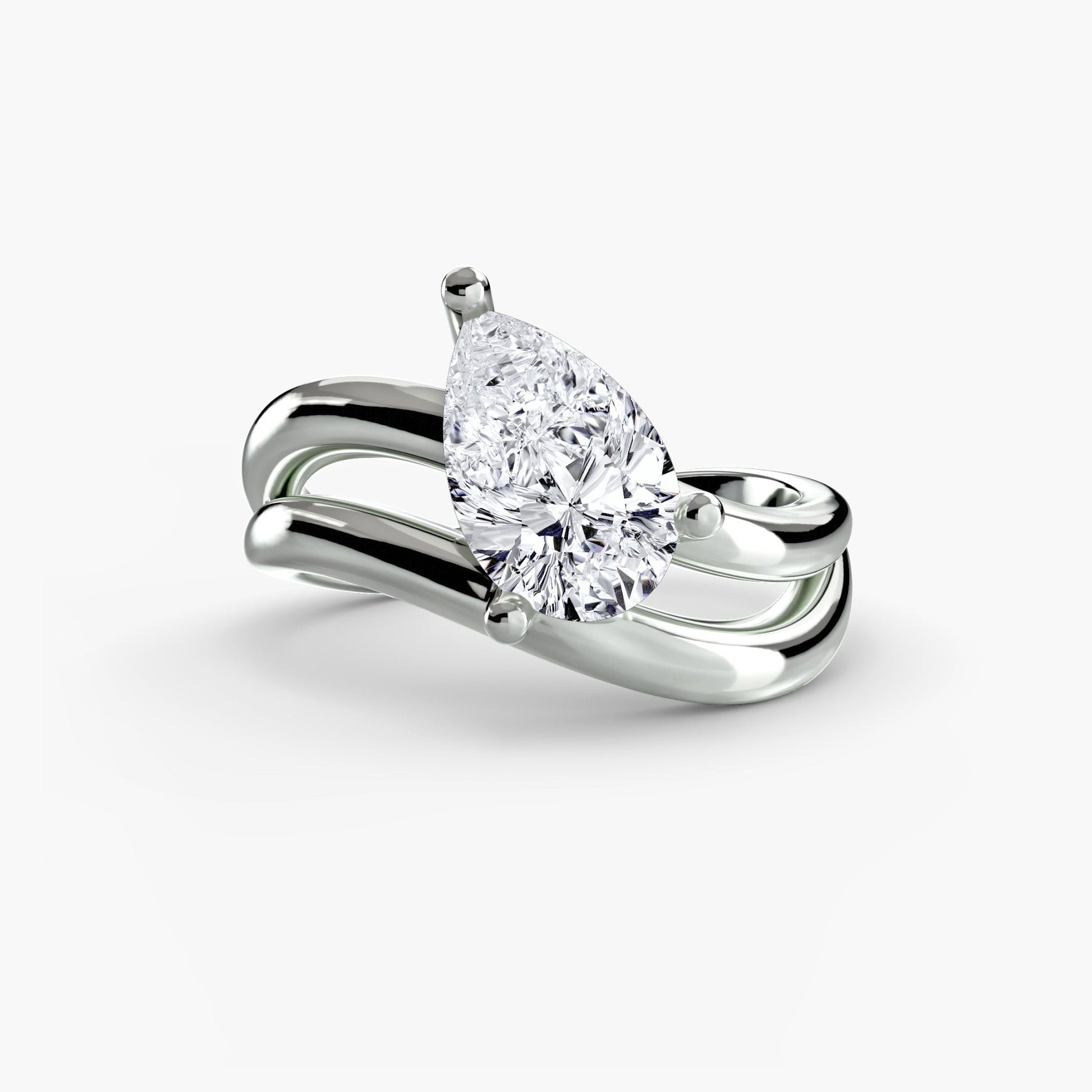 Erdgewonnener Brillant Setting – Profilansicht