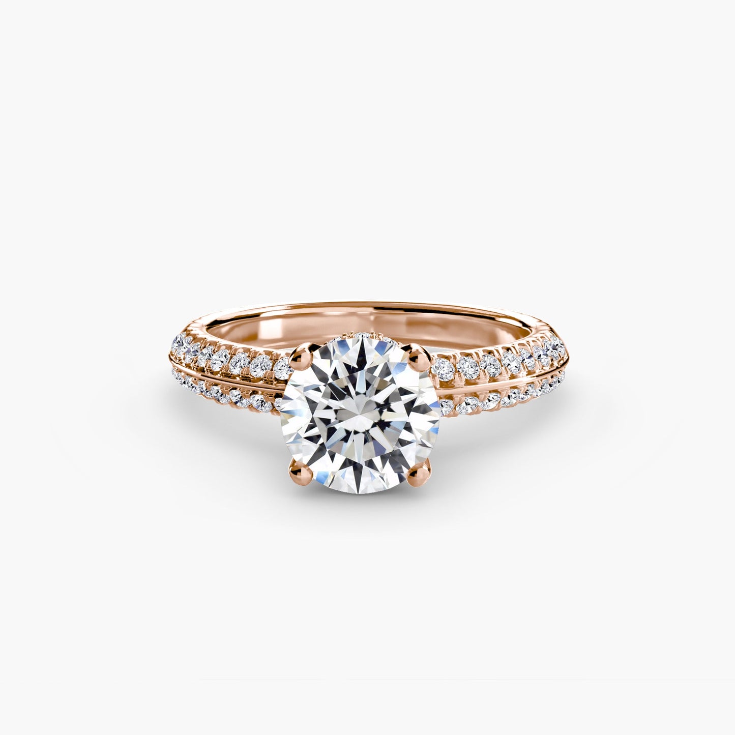 Edelstein Rund-Brillant Setting in Gold – Rückansicht