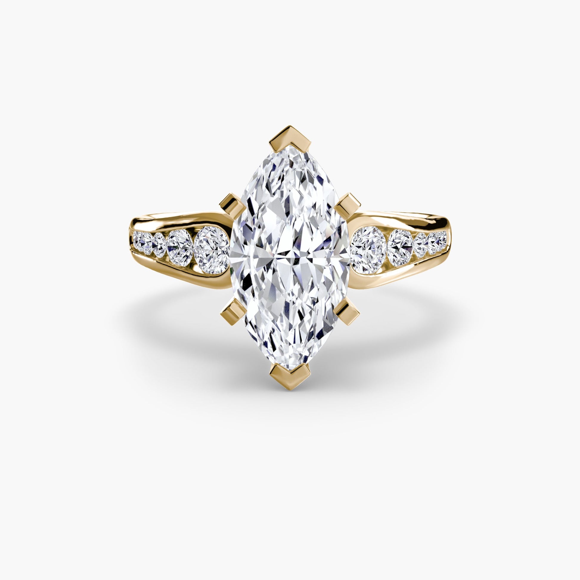 Schmuckstein Rund-Brillant Setting in Gold – Alternative Ansicht