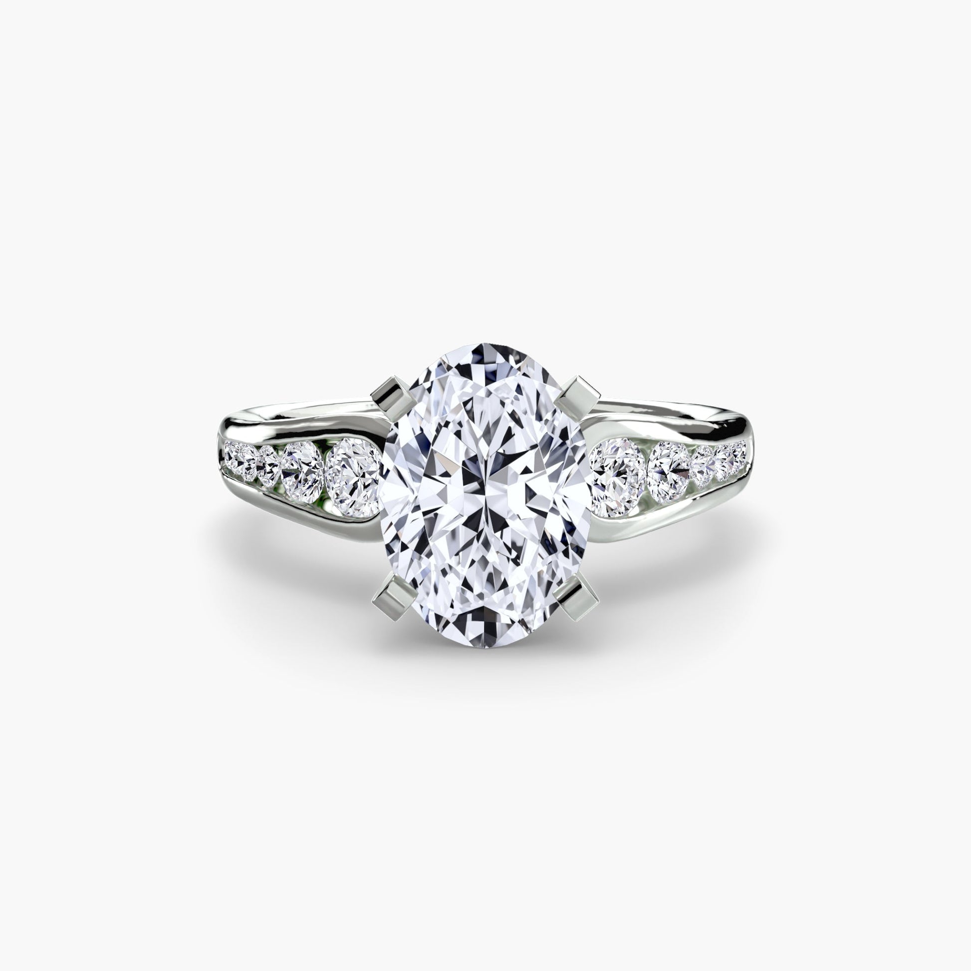 Rund-Brillant Schmuckstein Ring in Gold – Profilansicht