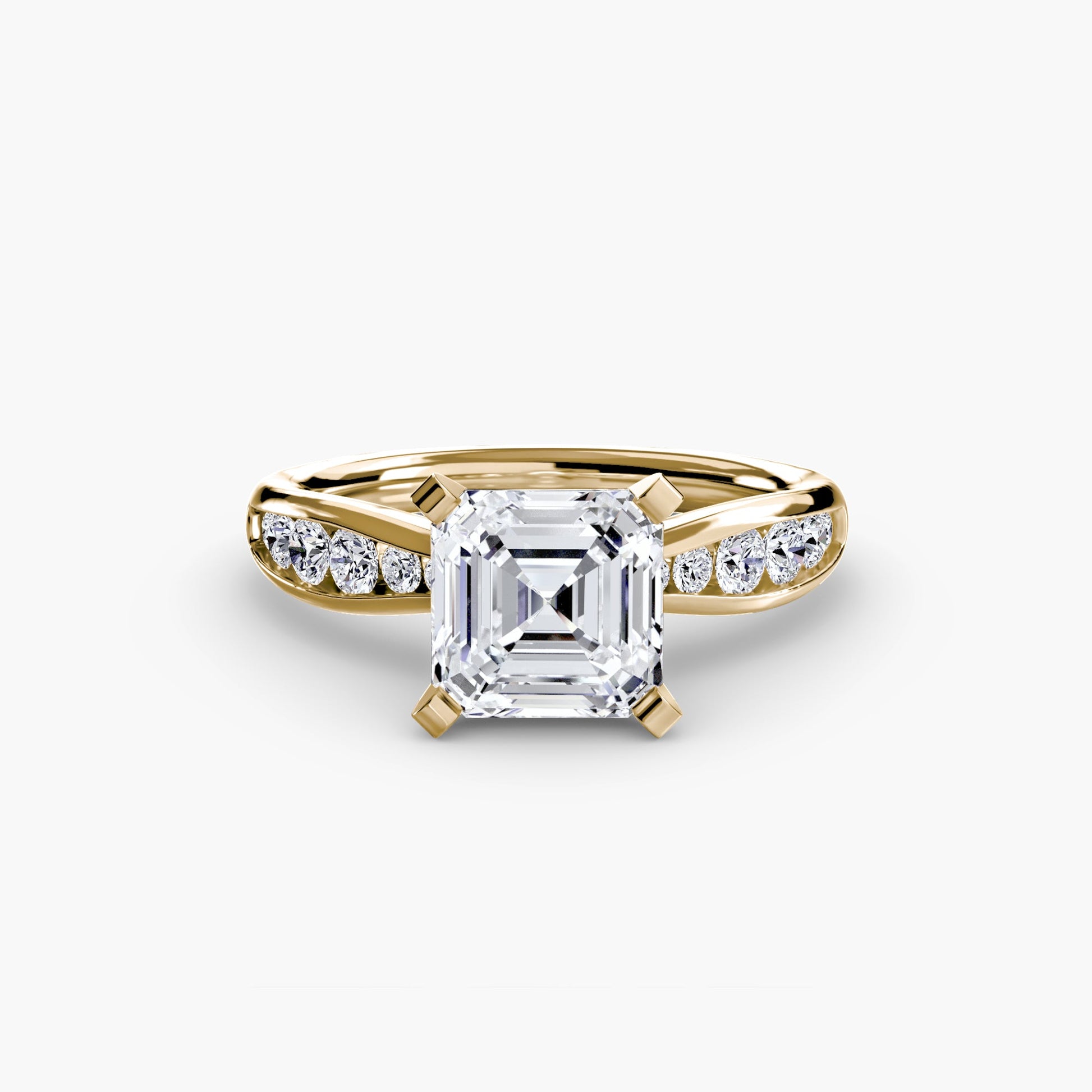 Brillantschliff Edelstein Ring in Gold – Nahaufnahme