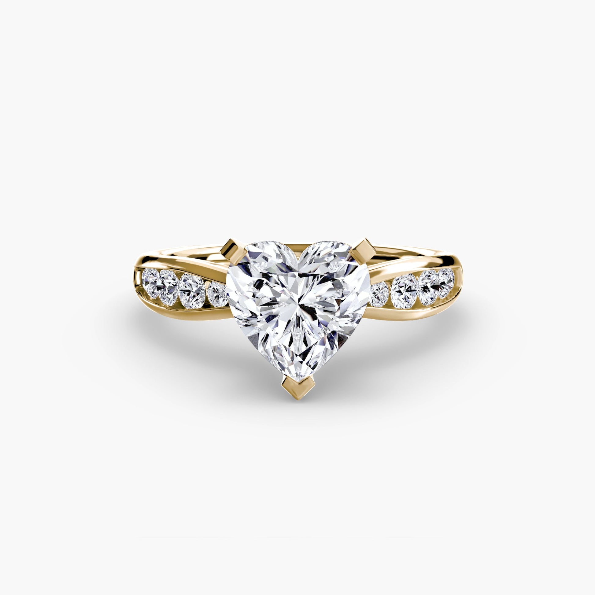 Brillantschliff Edelstein Ring in Gold – Detailansicht