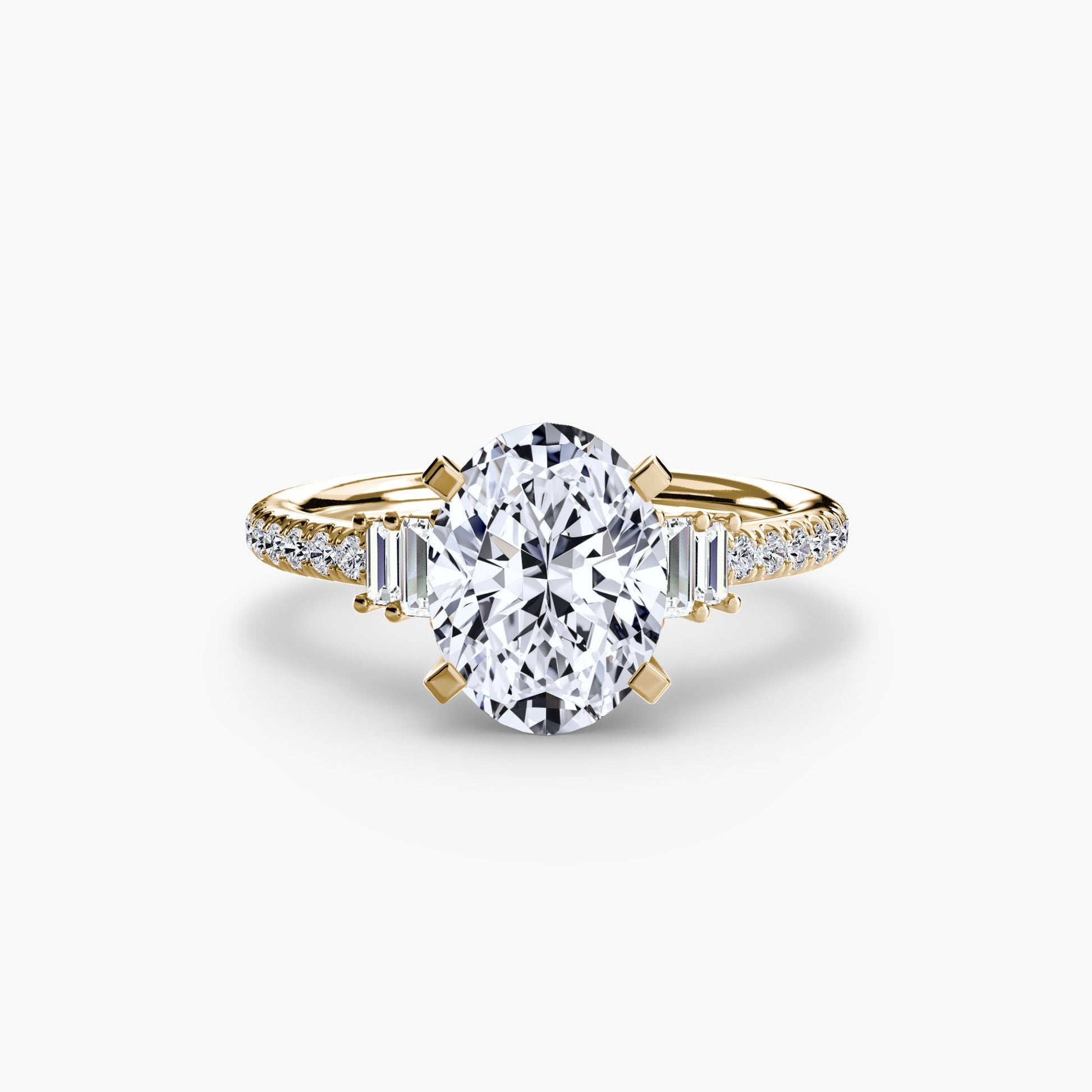 Erdgewonnener Edelstein Setting Karat Gold – Profilansicht