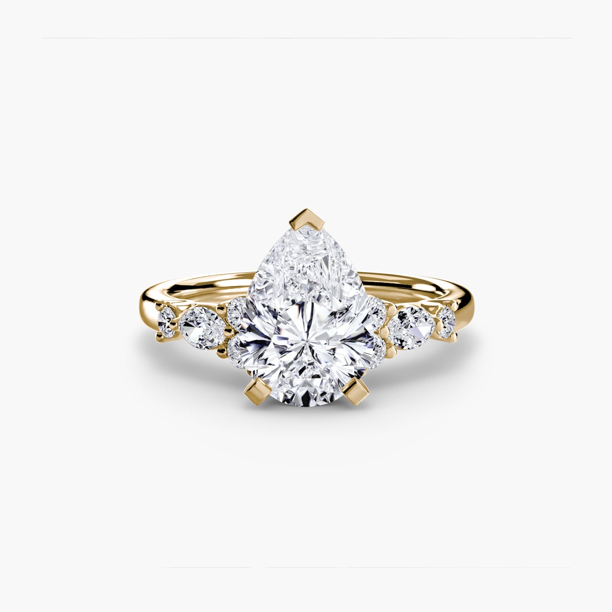 Schmuckstein Rund-Brillant Setting in Gold – Draufsicht