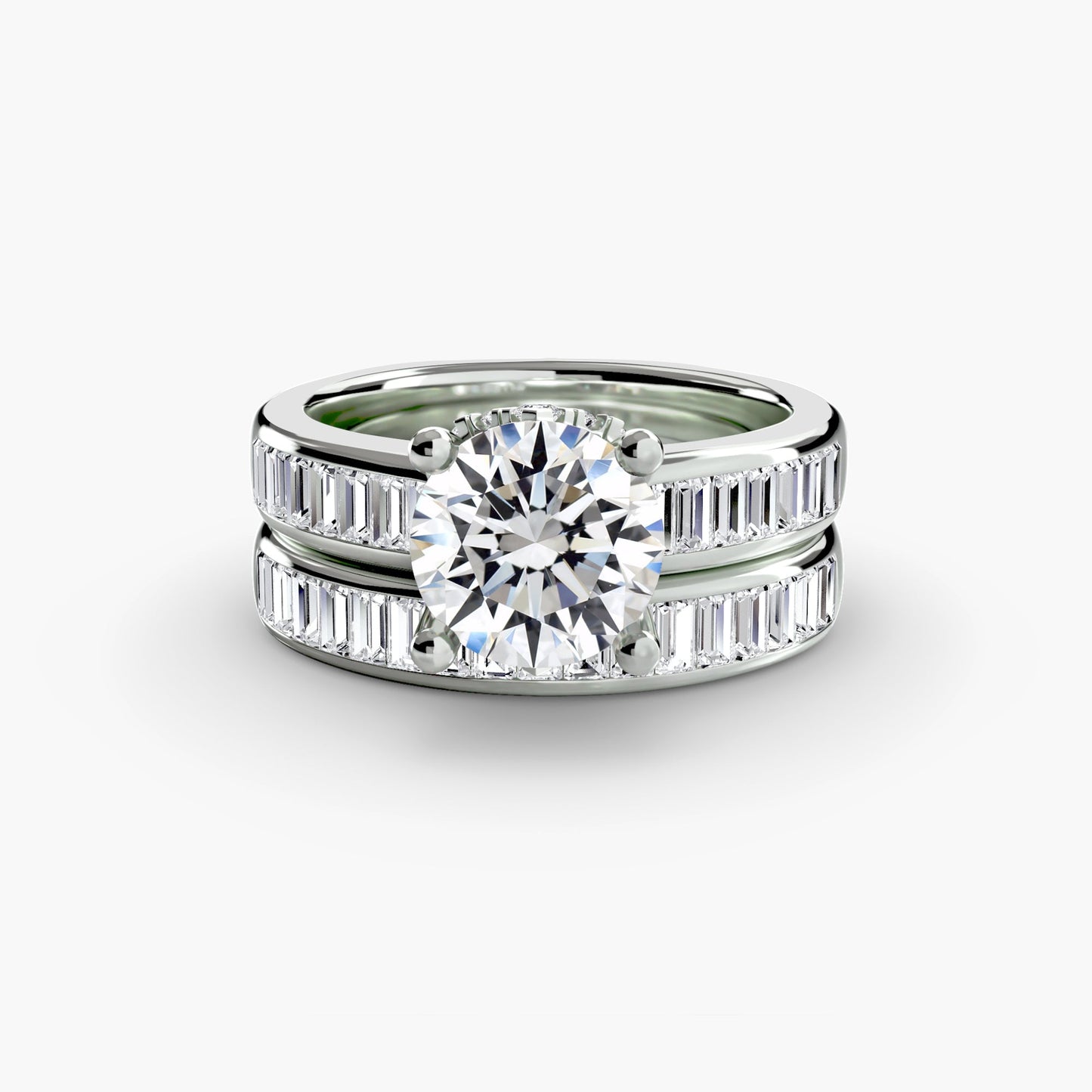 Rund-Brillant Edler Diamant Ring in Gold – Profilansicht