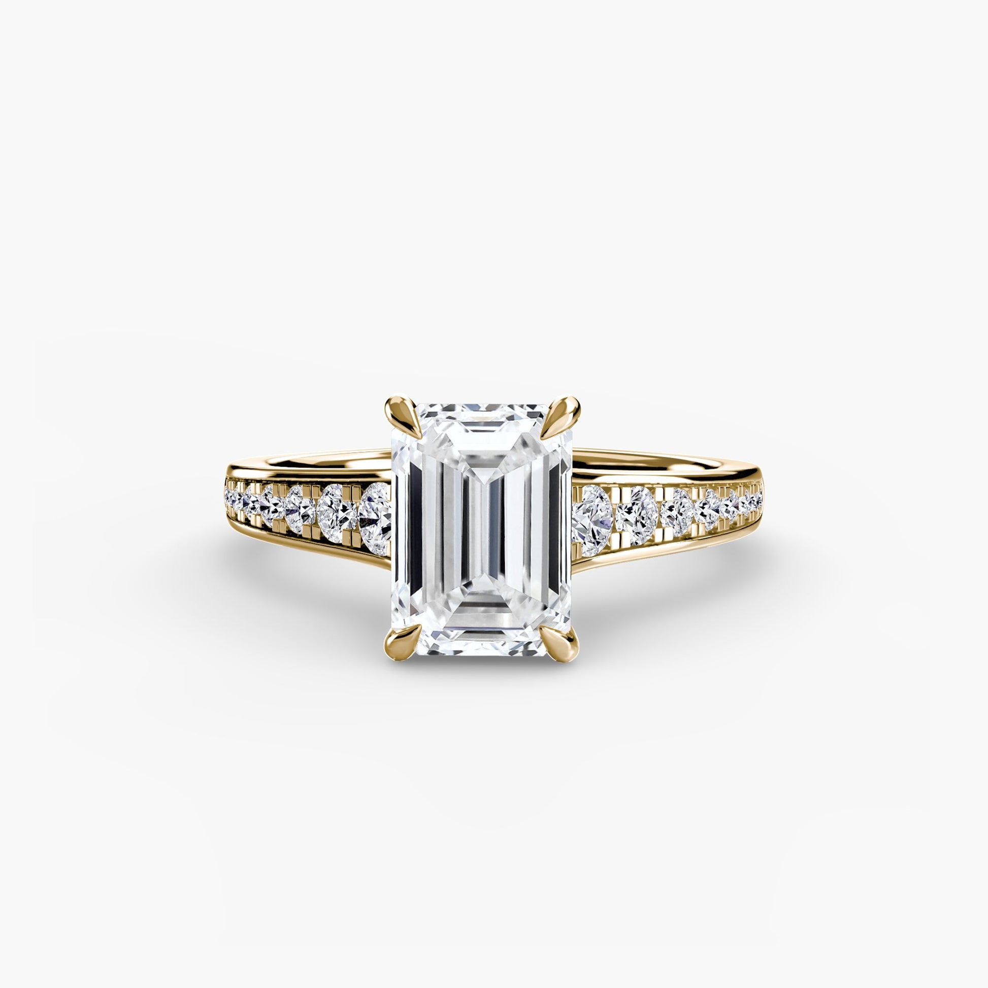 Brillantschliff Schmuckstein Ring in Gold – Rückansicht