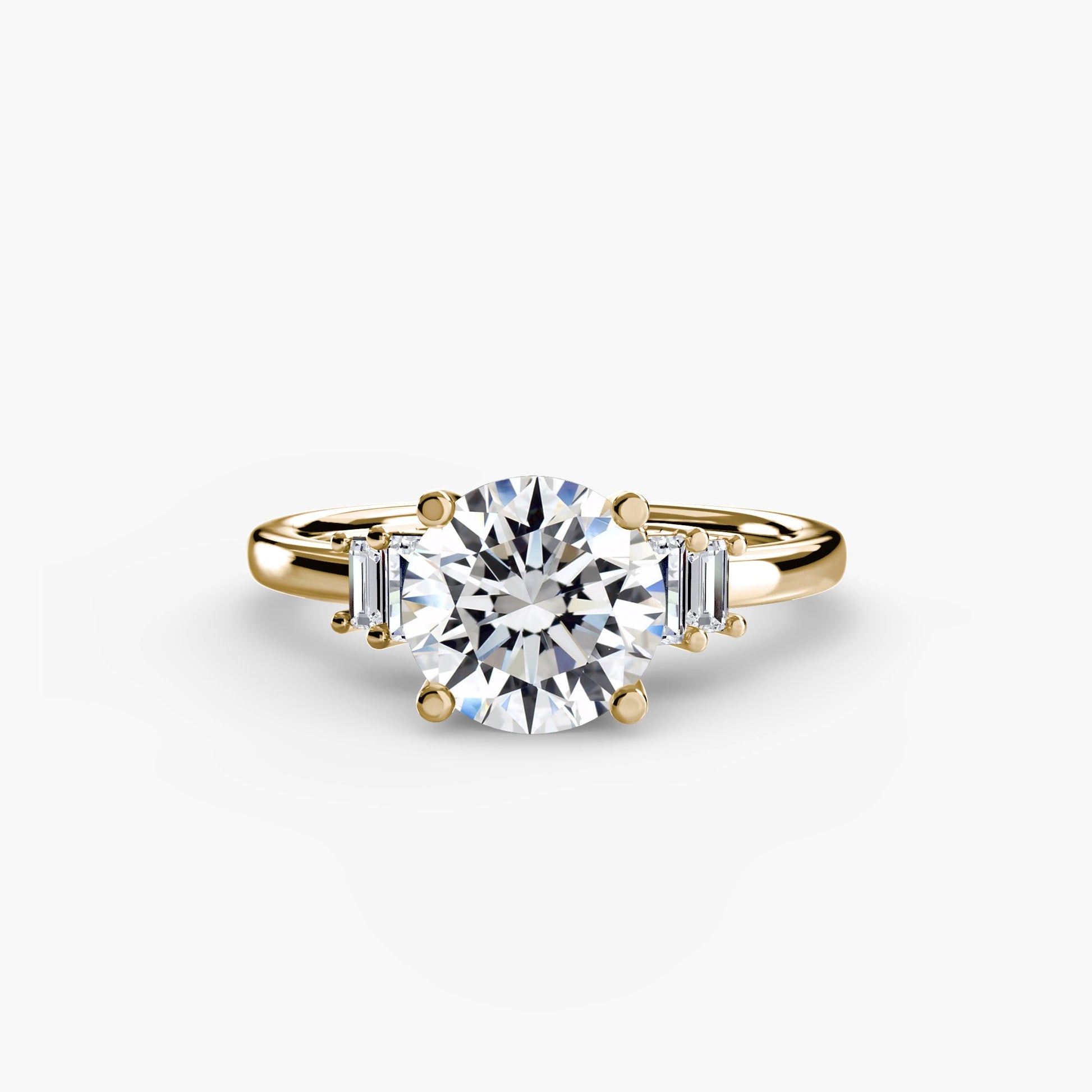 Rund-Brillant Diamant Ring in Gold – Frontansicht