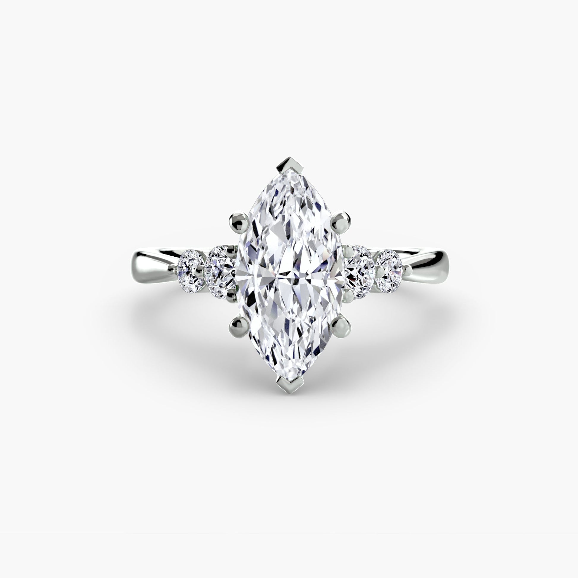 Rund-Brillant Edelstein Ring in Gold – Hauptansicht