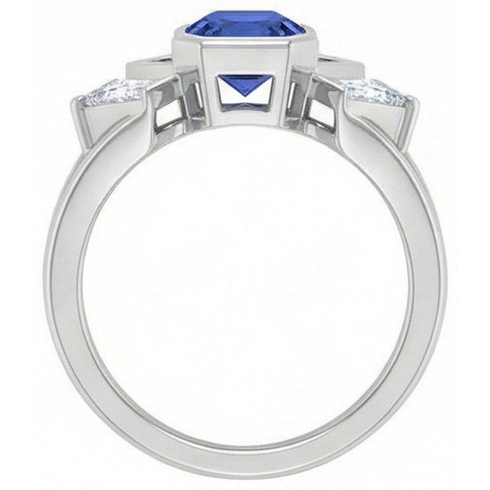 Radiant 3 Stein Edelstein Ring 2,50 Karat Bar Set Baguette Natürlicher Diamant ( nicht im Labor gezüchtet )en