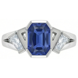 Radiant 3 Stein Edelstein Ring 2,50 Karat Bar Set Baguette Natürlicher Diamant ( nicht im Labor gezüchtet )en