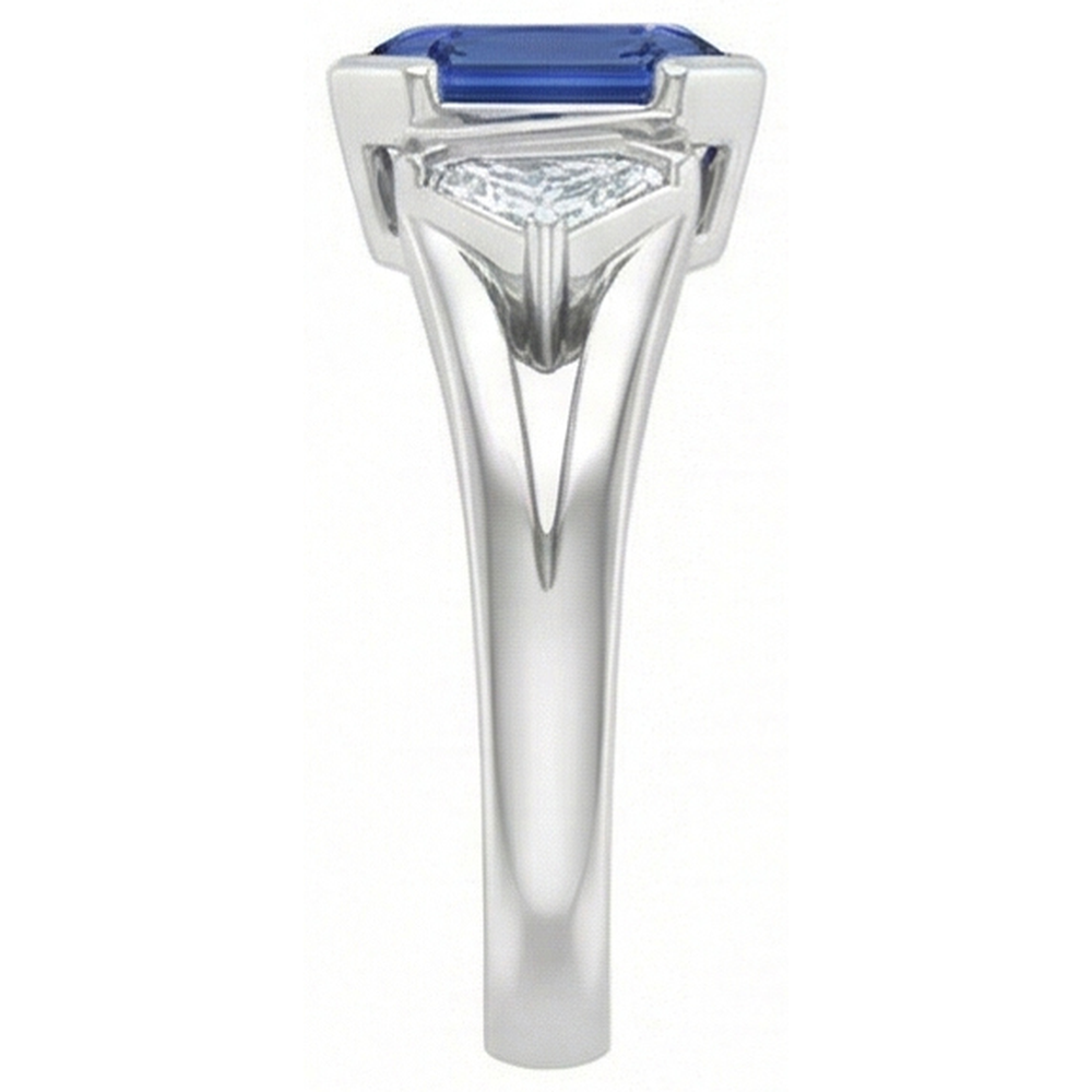 Radiant 3 Stein Edelstein Ring 2,50 Karat Bar Set Baguette Natürlicher Diamant ( nicht im Labor gezüchtet )en