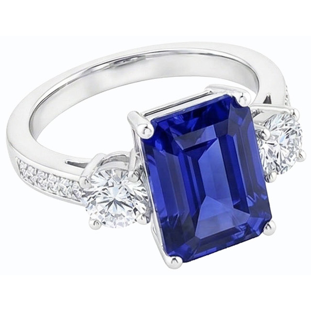 echter radiant diamant 6Karat ring Detailansicht