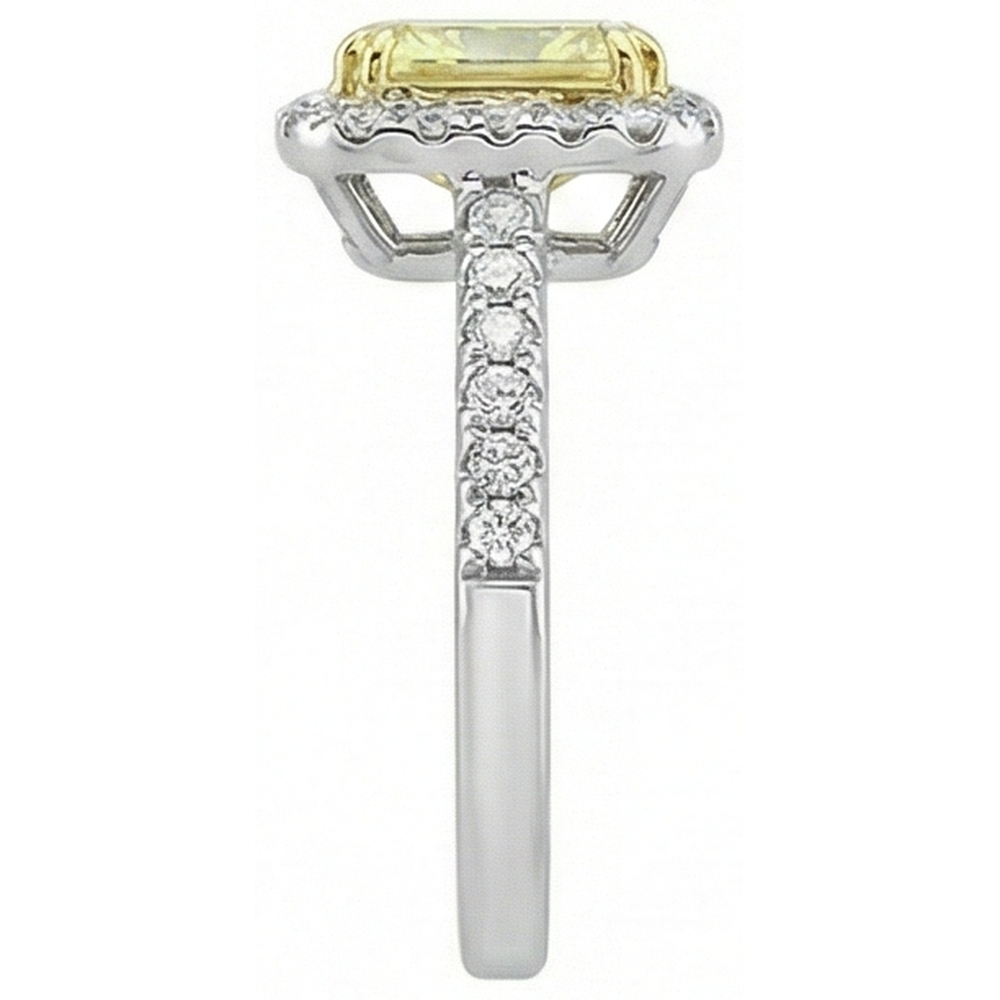 echter radiant saphir 2.00Karat ring Profilansicht