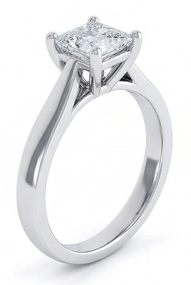 echter radiant diamant 1.10Karat ring Seitenansicht