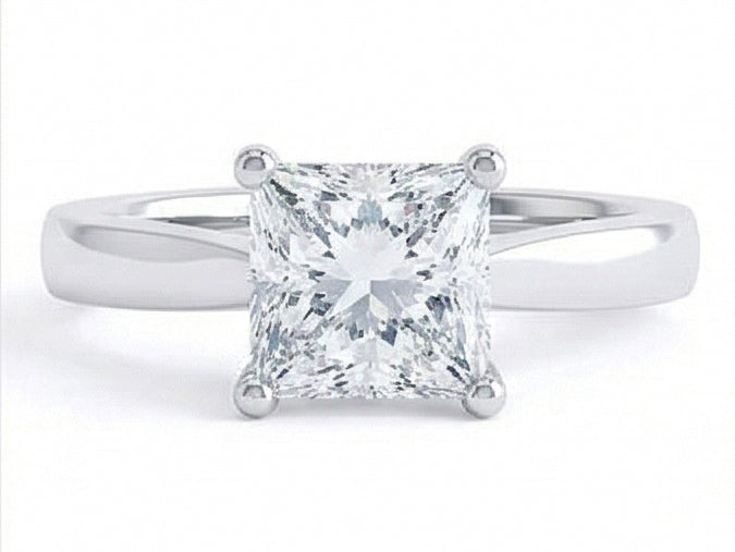 echter radiant diamant 1.10Karat ring Detailansicht