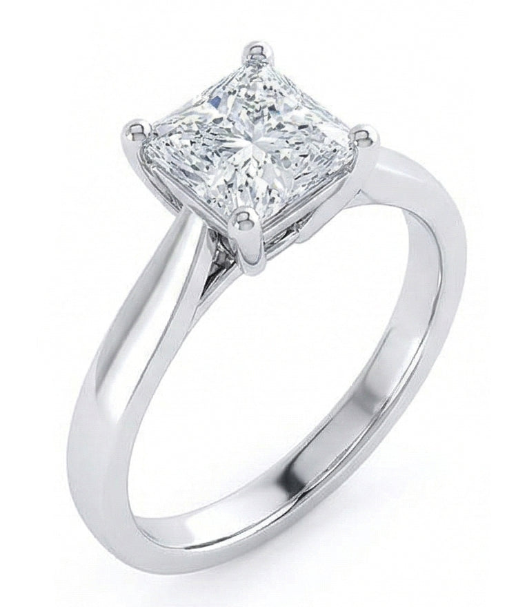 echter radiant diamant 1.10Karat ring Draufsicht
