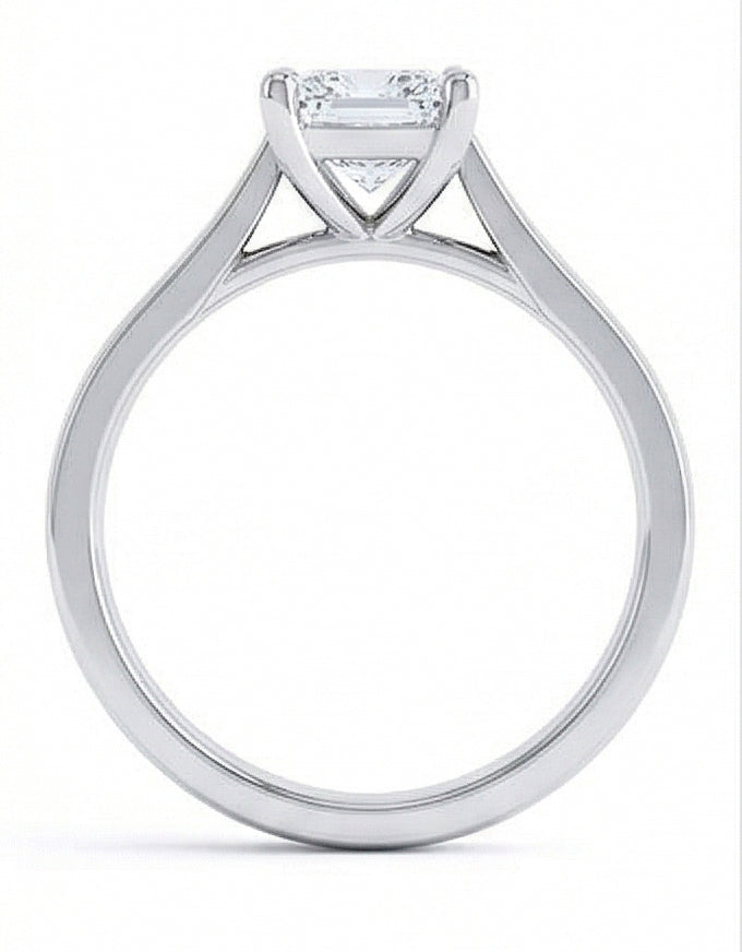 echter radiant diamant 1.10Karat ring auf Weiß