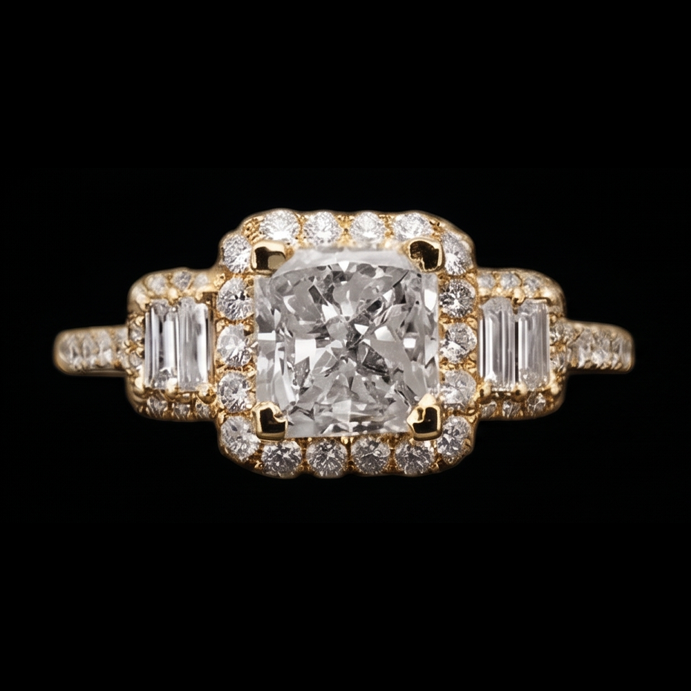 Radiant Cut Verlobungsring 3 Karat Diamanten Fancy Ring Weißgold 14K