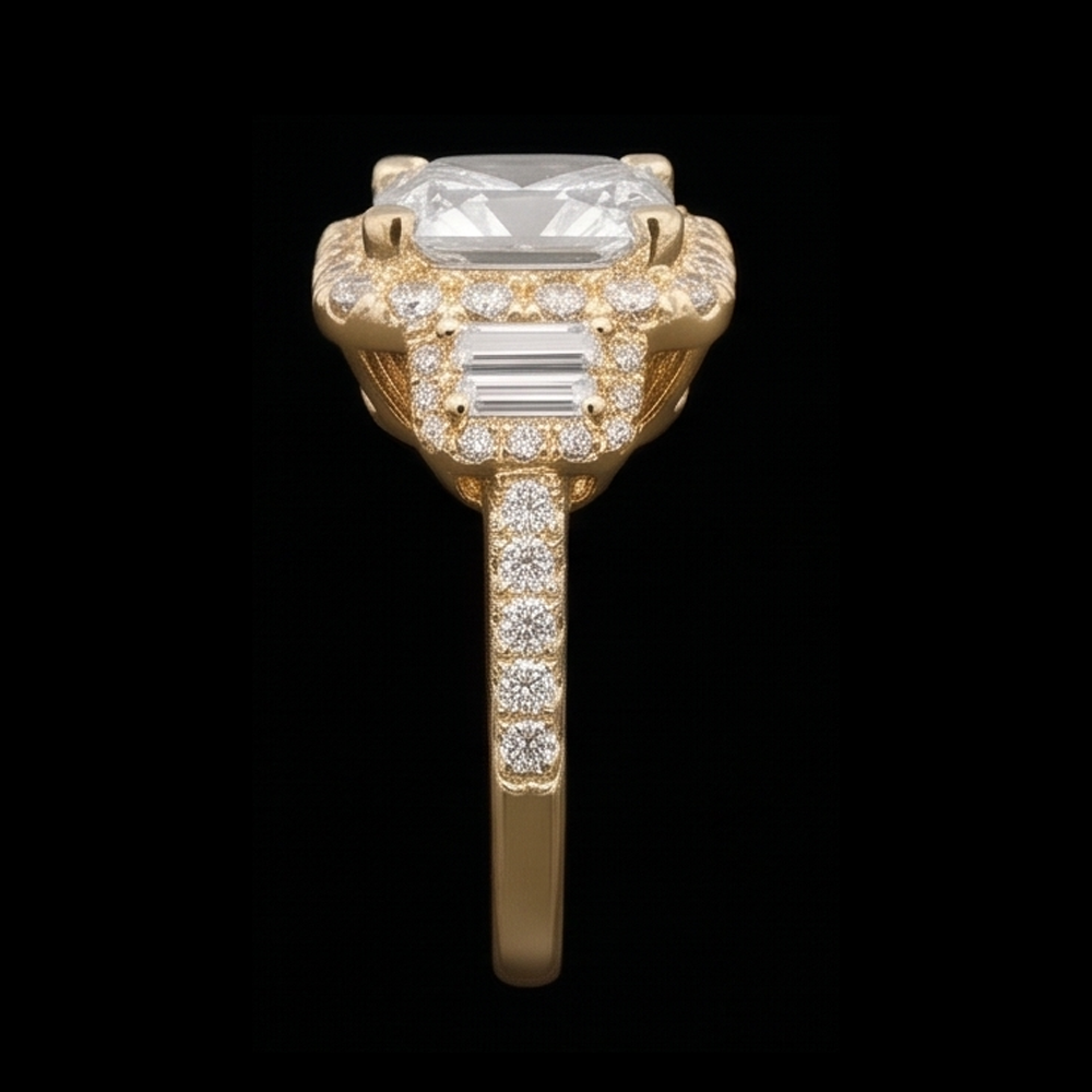 Radiant Cut Verlobungsring 3 Karat Diamanten Fancy Ring Weißgold 14K