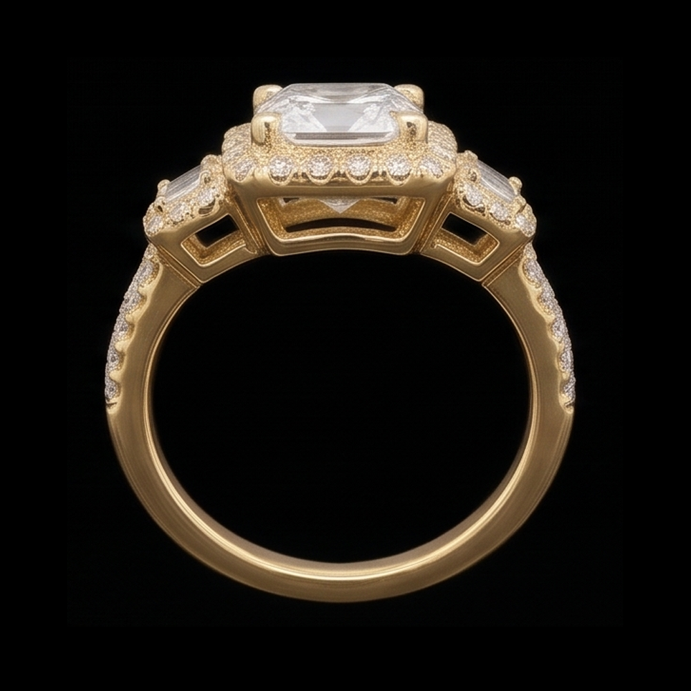Radiant Cut Verlobungsring 3 Karat Diamanten Fancy Ring Weißgold 14K
