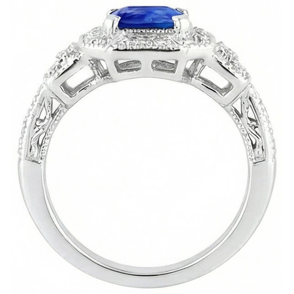 echter radiant diamant 3Karat ring Profilansicht
