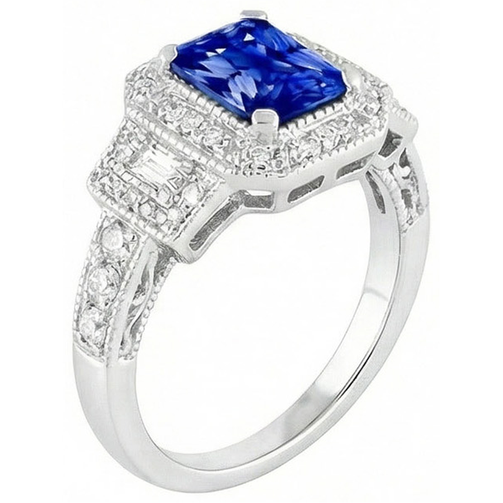 echter radiant diamant 3Karat ring Detailansicht