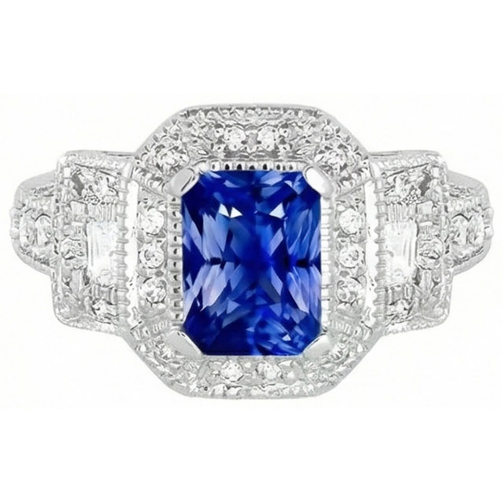 echter radiant diamant 3Karat ring Vorderansicht