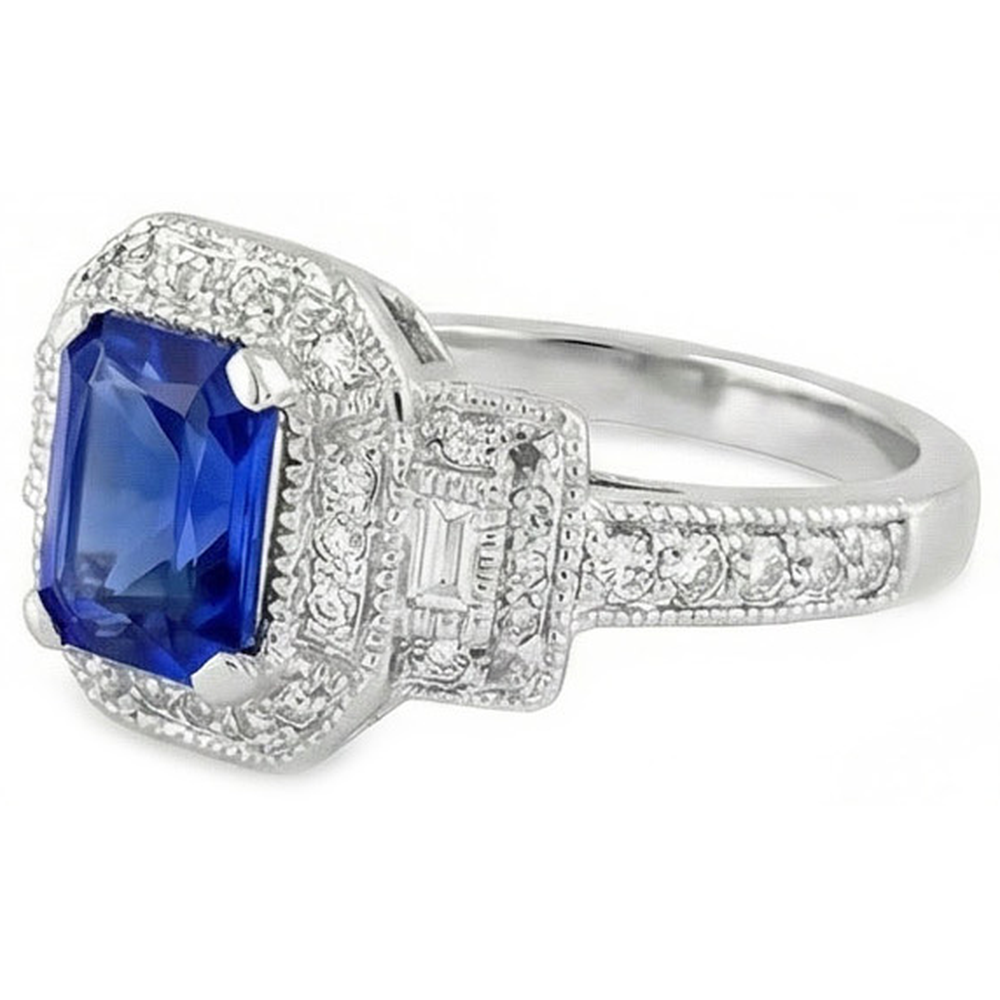 echter radiant diamant 3Karat ring Seitenansicht