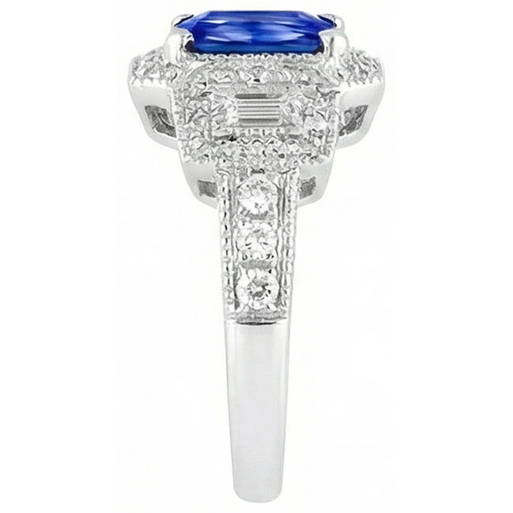 echter radiant diamant 3Karat ring Draufsicht