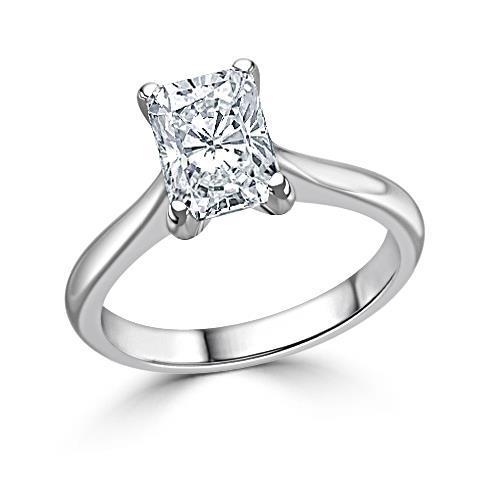 Radiant Cut 2,75 Ct Solitär-Natürliche Diamant-Jubiläumsring Weißgold 14K