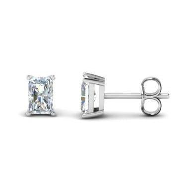 Radiant Cut Sparkling 3,50 Ct Echt Diamanten Damen Ohrstecker Weißgold