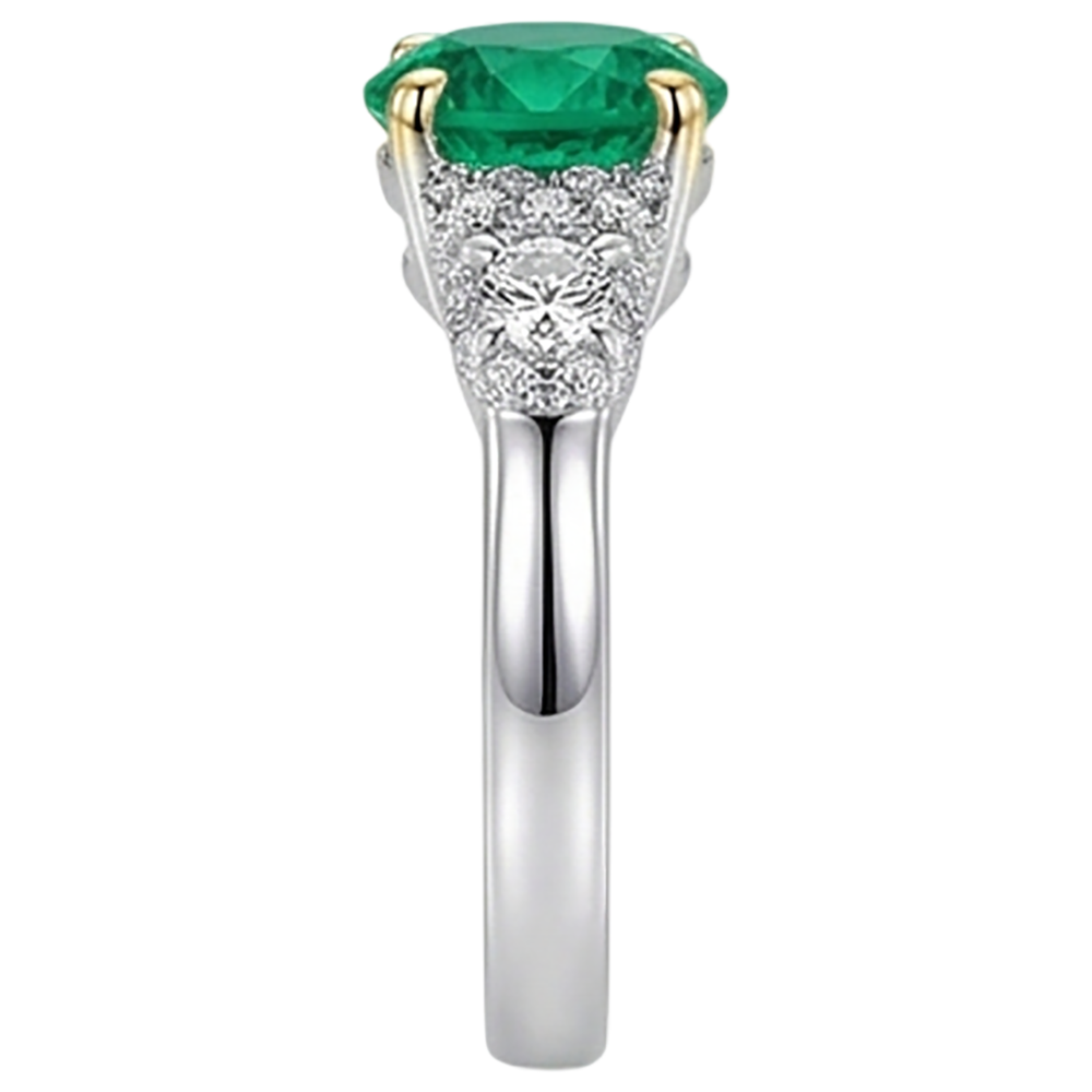 Naturreiner Smaragd Edelstein-Ring – Profilansicht