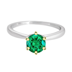 Zweifarbiges 14K Gold GIA-Zertifiziert Kolumbianischer Smaragd