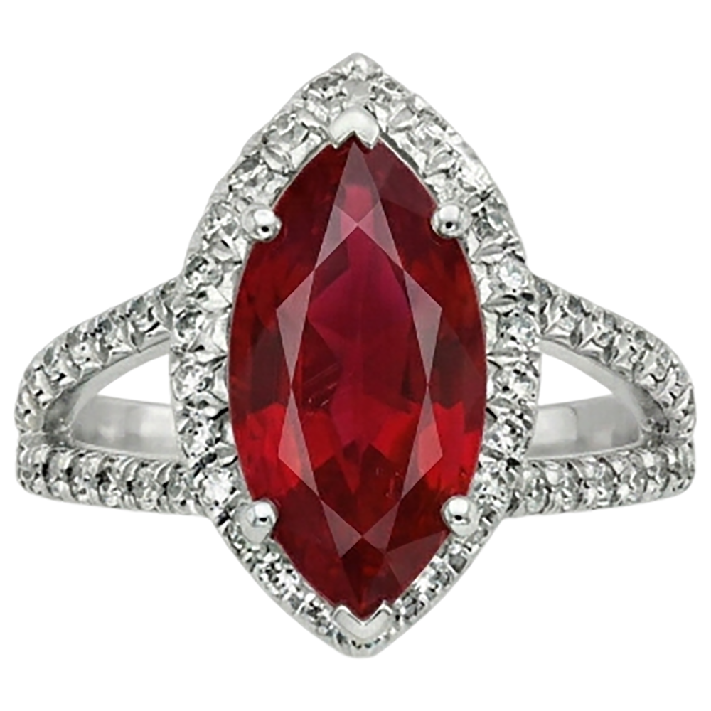 echter marquise rubin 5.55Karat ring Detailansicht