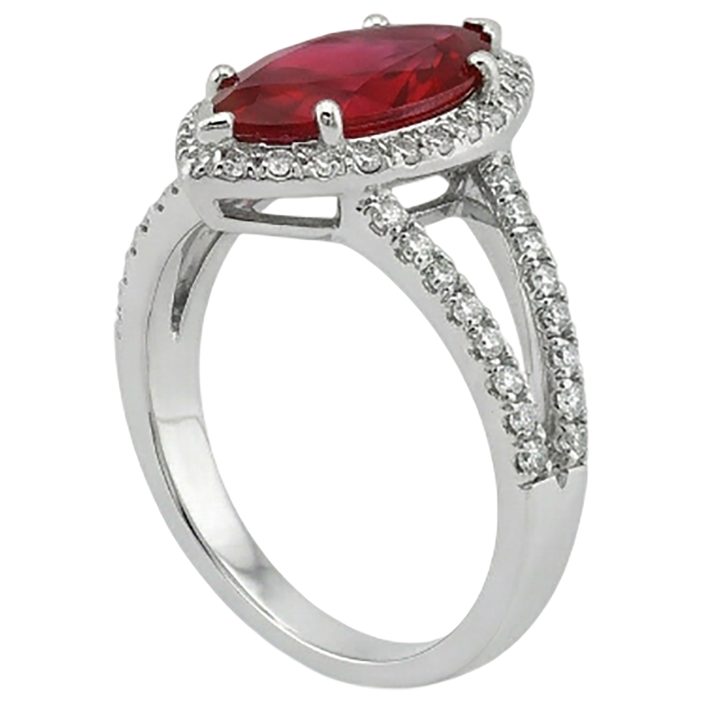 echter marquise rubin 5.55Karat ring Profilansicht