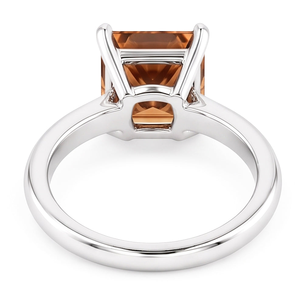 Riesiger Champagner-Edelstein-Verlobungsring mit 3 Kt Diamant im Radiant Cut