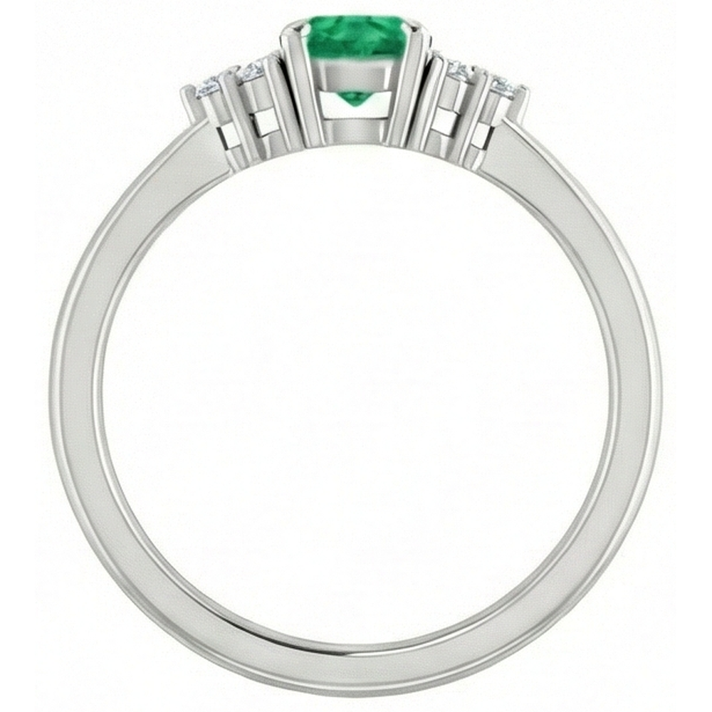 echter round smaragd 1Karat ring Profilansicht