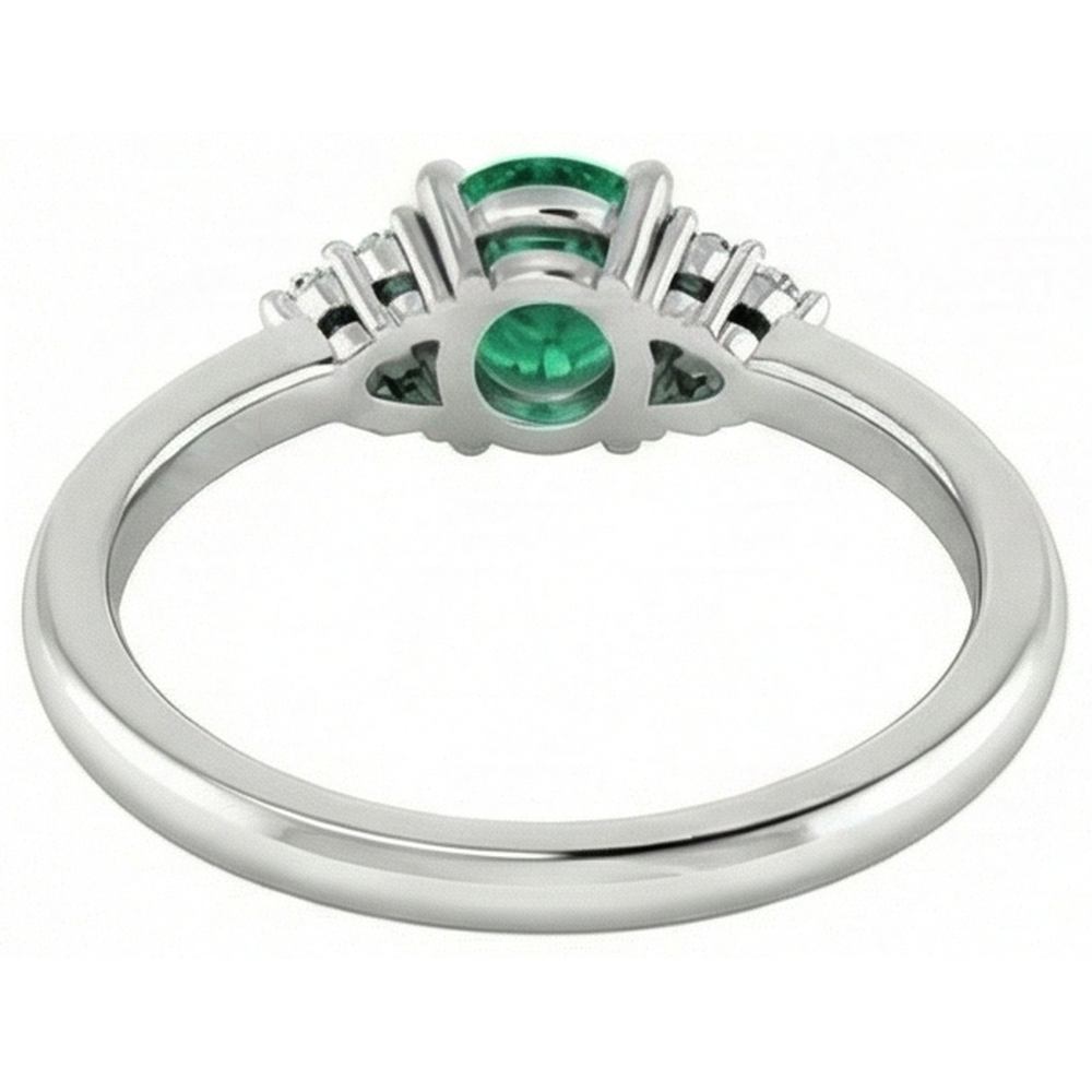 echter round smaragd 1Karat ring auf Weiß