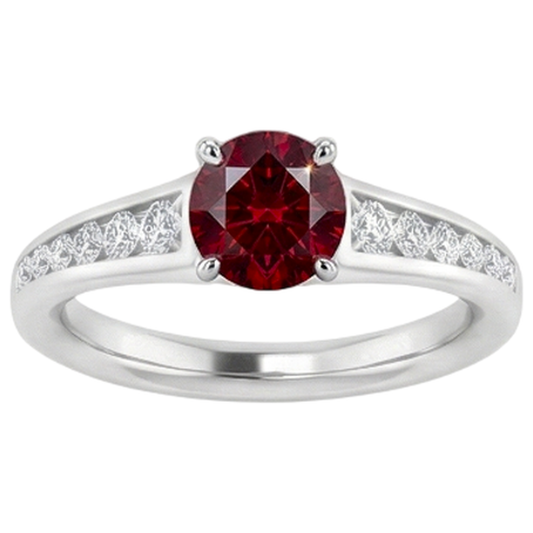 Ring 1,10 Karat Burma Rubin Diamant Akzent Weißgold 14K Schmuck