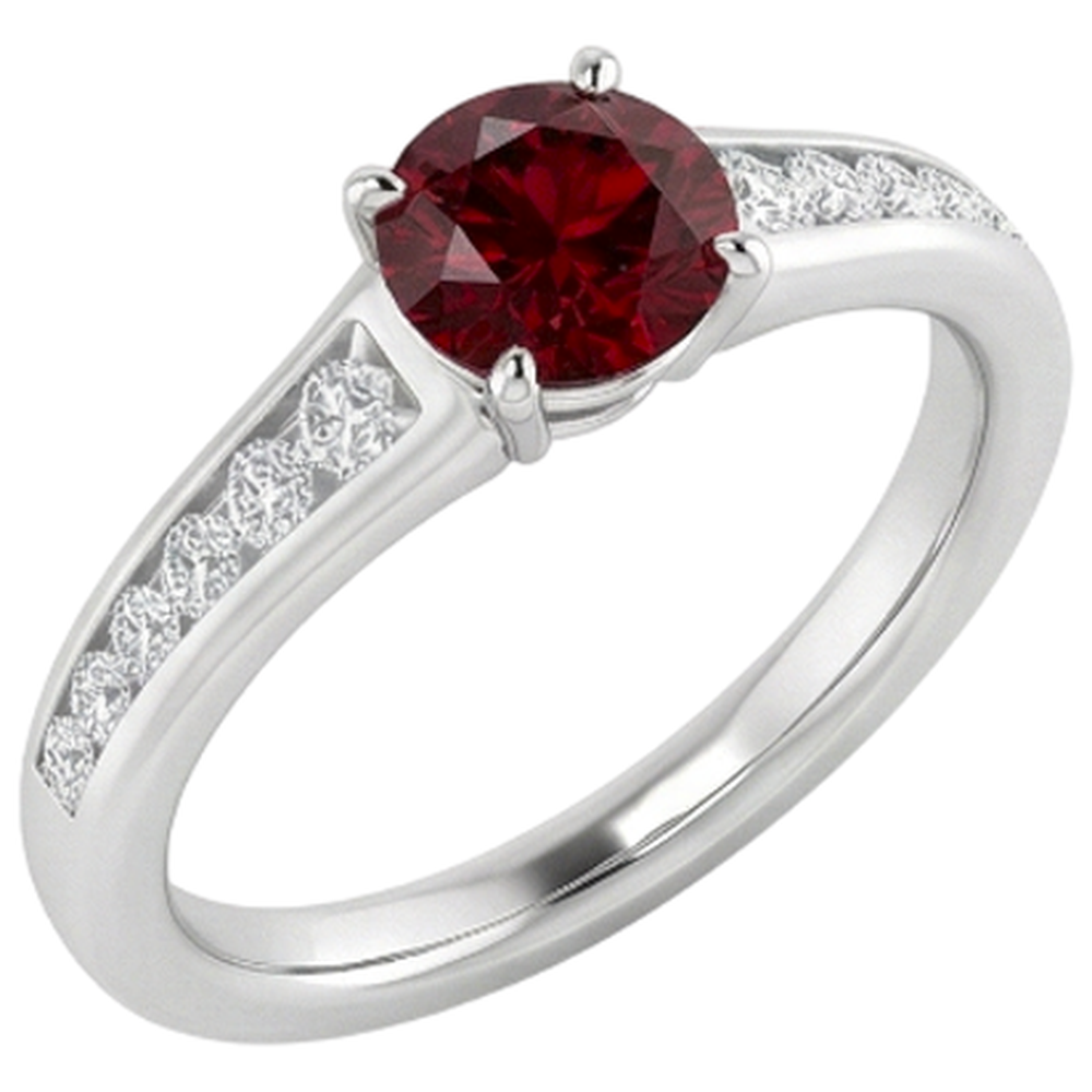 Ring 1,10 Karat Burma Rubin Diamant Akzent Weißgold 14K Schmuck